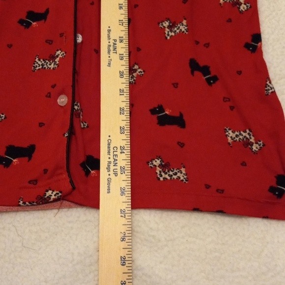 Laura Ashley Pajama Top Womens XL Scottie Dog Cheetah Print Bows Hearts Knit - Picture 6 of 8